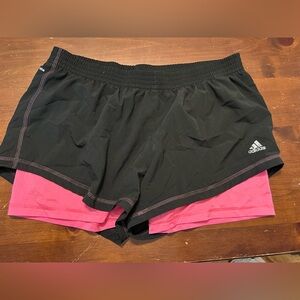 Adidas Women's Black and Pink Shorts